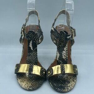 Steve Madden woman Strappy Snakeskin Pattern 4.5" Stiletto Sandal 8M